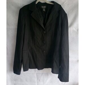 rafaella‎ black pinstripe blazer jacket size 12 light pink stripe